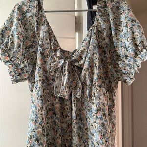 SHEIN Multicolor Floral Puff Sleeve Blouse